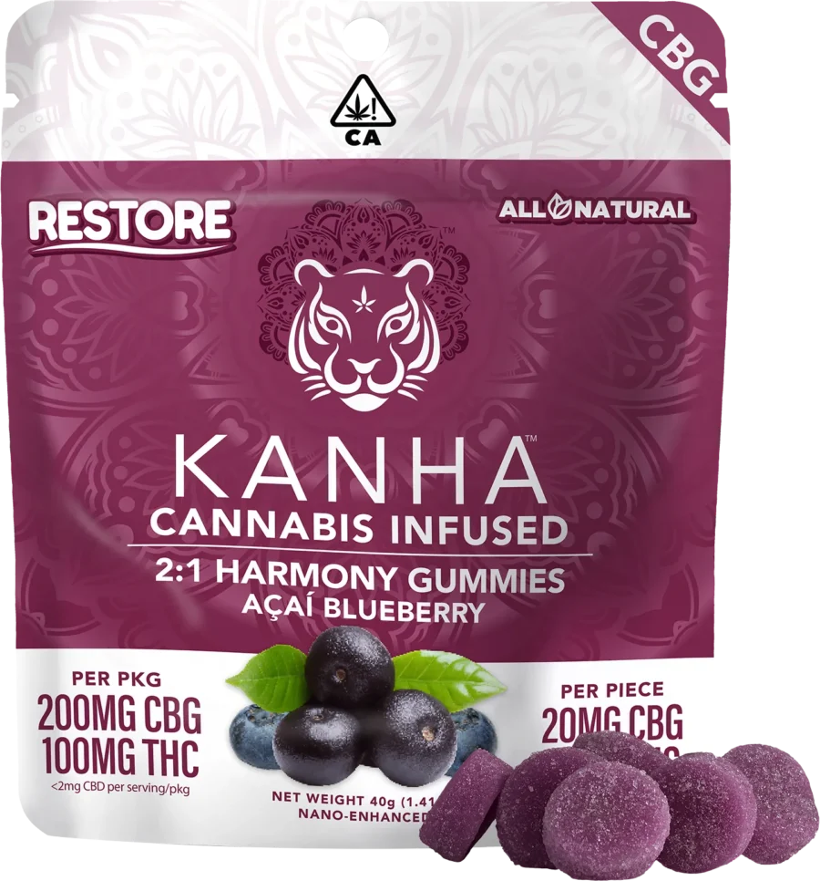 Kanha 2:1 CBG Harmony Restore Gummies