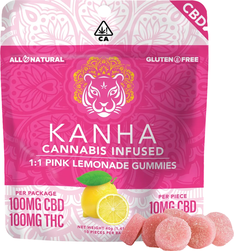 Kanha 1:1 CBD Pink Lemonade Gummies